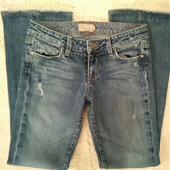 Paige distressed bootcut jeans 27 - Picture 2 of 4
